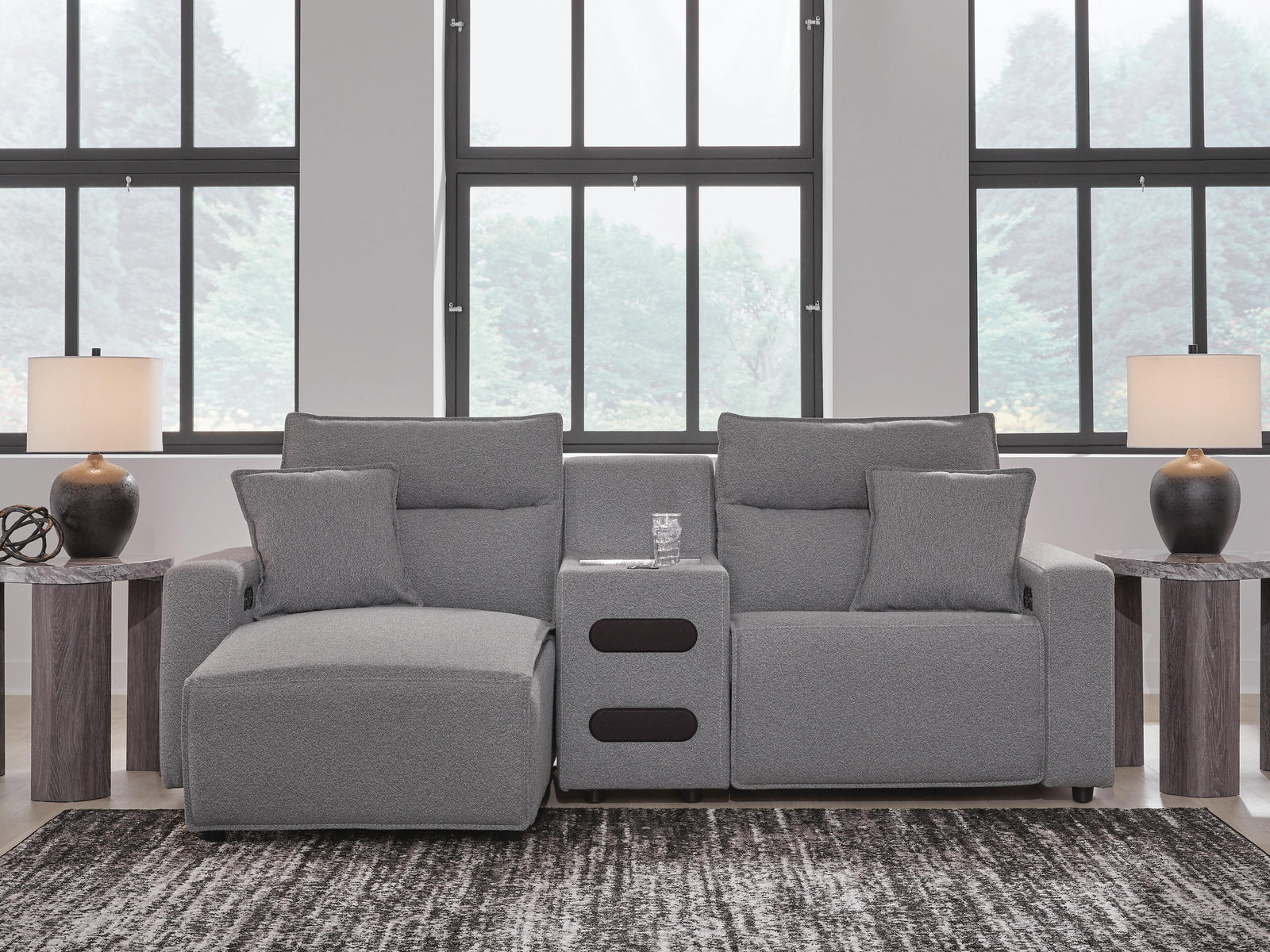 Modmax II 3-Piece Power Reclining Sectional with Chaise and Audio Console (65906-SI) - Image 2