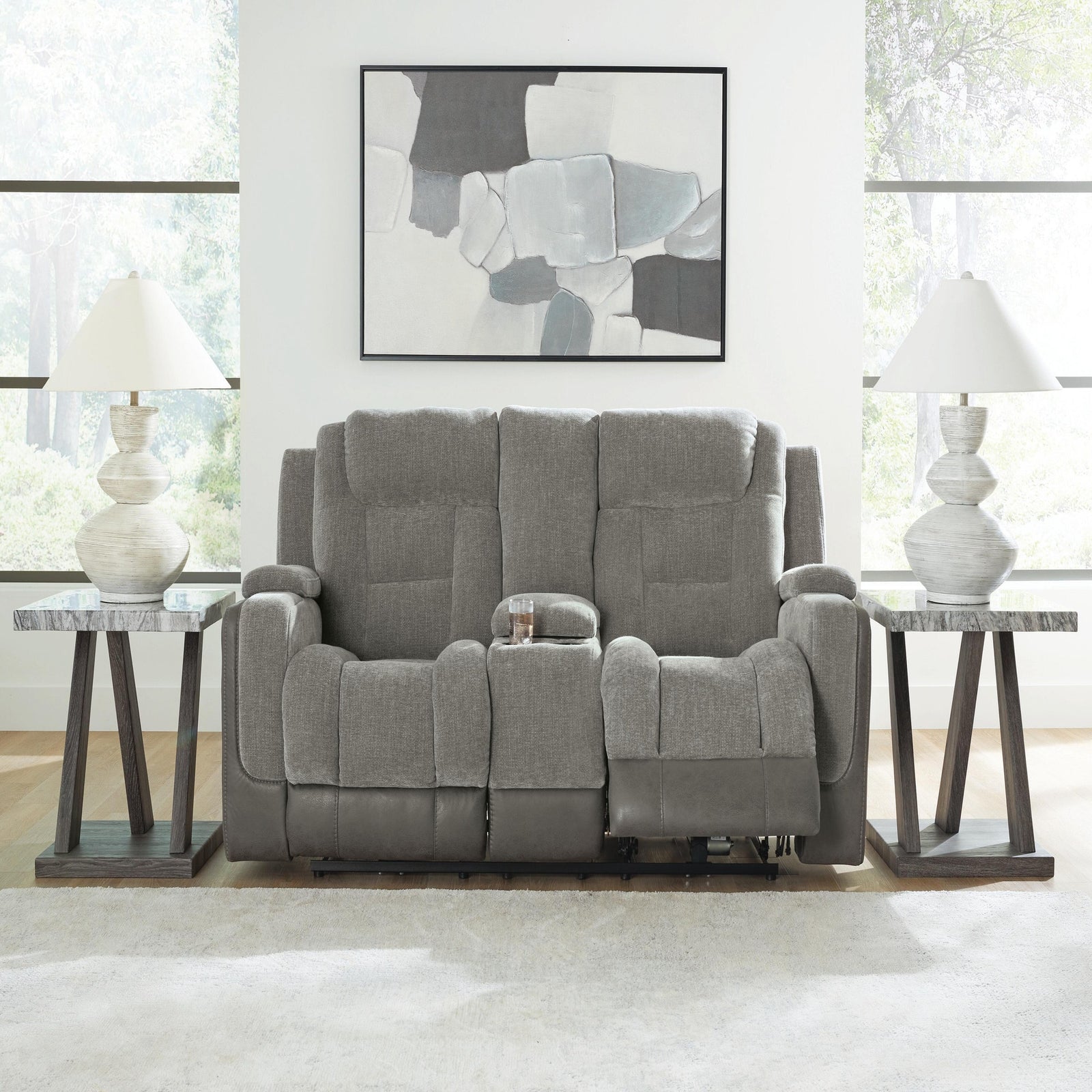Mixed Motion Power Reclining Loveseat with Console (PC83505-SI) - Image 6