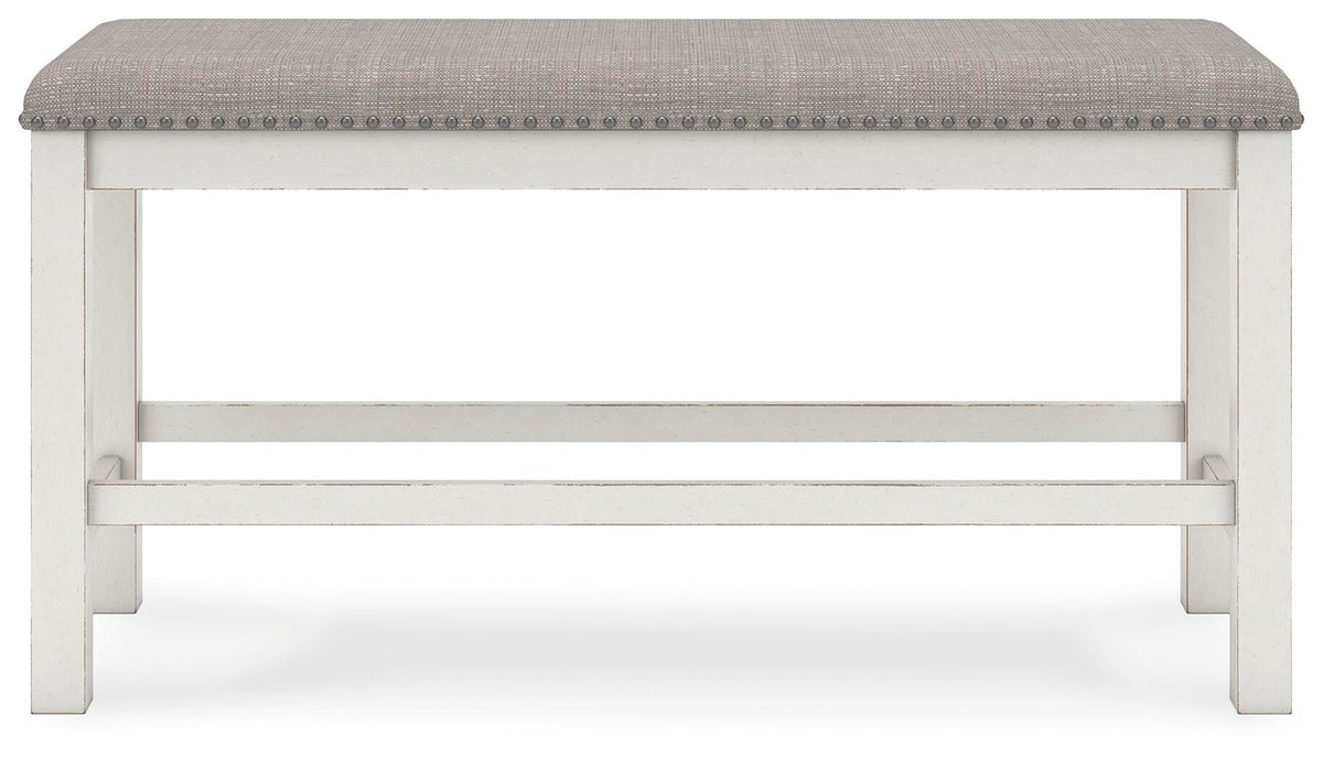 Robbinsdale Counter Height Extension Dining Table, 6 Barstools and Bench (D642-SI) - Image 3