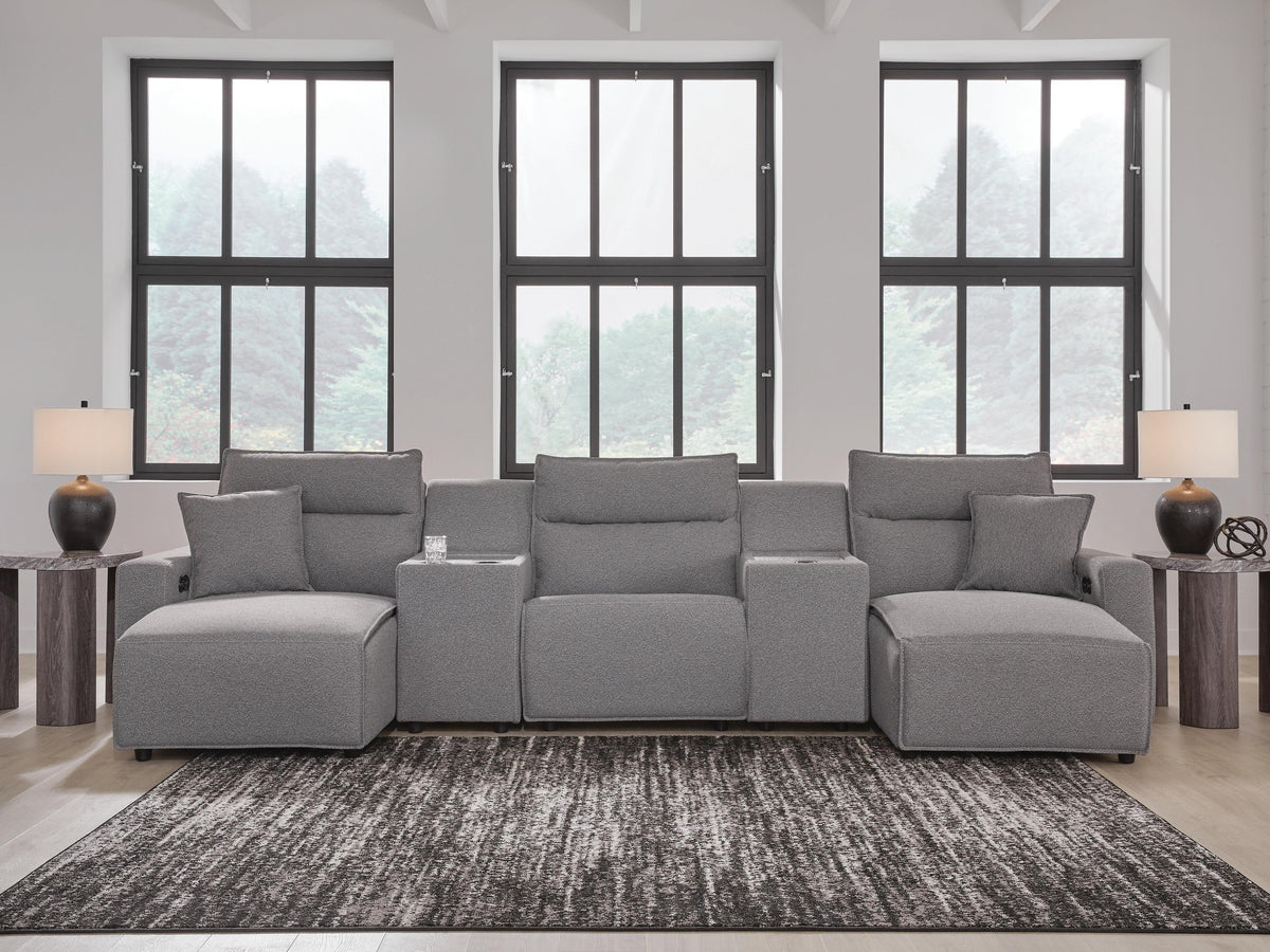 Modmax II 5-Piece Power Reclining Sectional with Chaise and Consoles (65906-SI) - Image 2