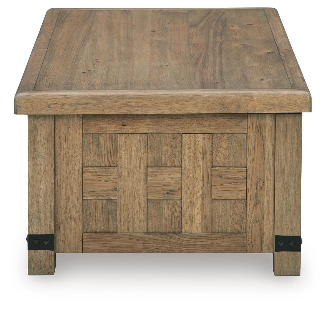 Ridgester Lift-Top Coffee Table - Light Brown  (T858-SI) - Image 5