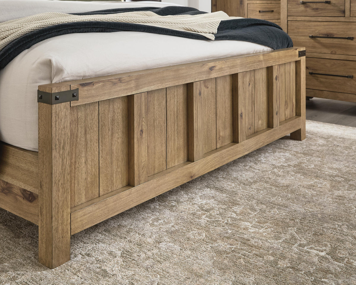 Ridgester Panel Bed - Light Brown  (B858-SI) - Image 7