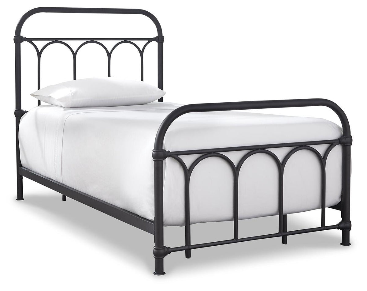 Nashburg Metal Bed (Youth) - Black  (B280-SI)