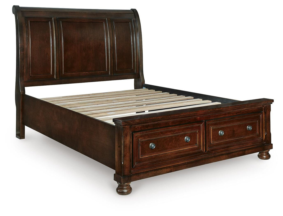 Porter Sleigh Storage Bed - Rustic Brown  (B697-SI) - Image 3
