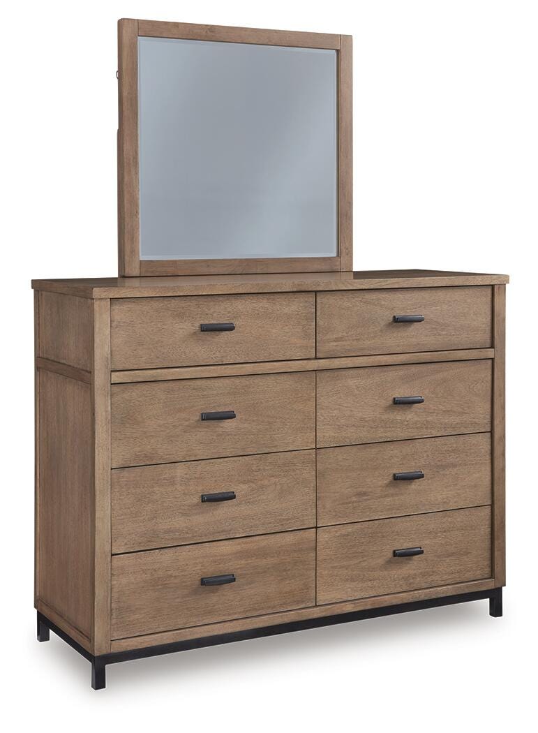Tomtyn Dresser and Mirror - Light Brown  (B622-SI)