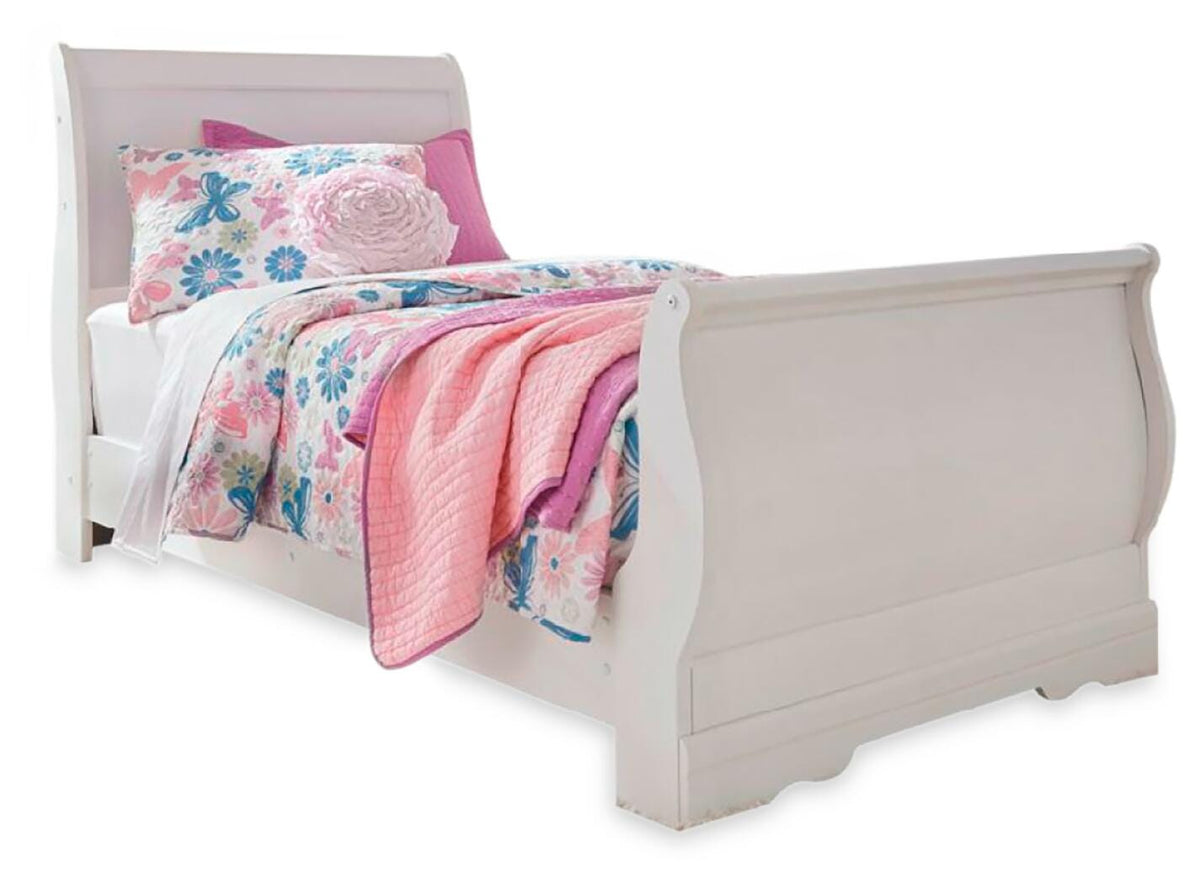 Anarasia Sleigh Bed, Dresser, Mirror and Chest - White  (B129-SI) - Image 4