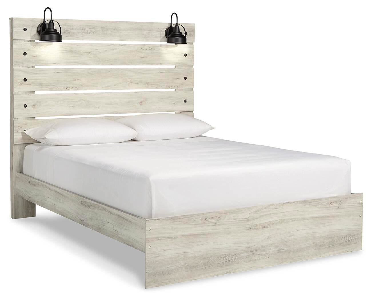 Cambeck Panel Bed - Whitewash  (B192-SI)