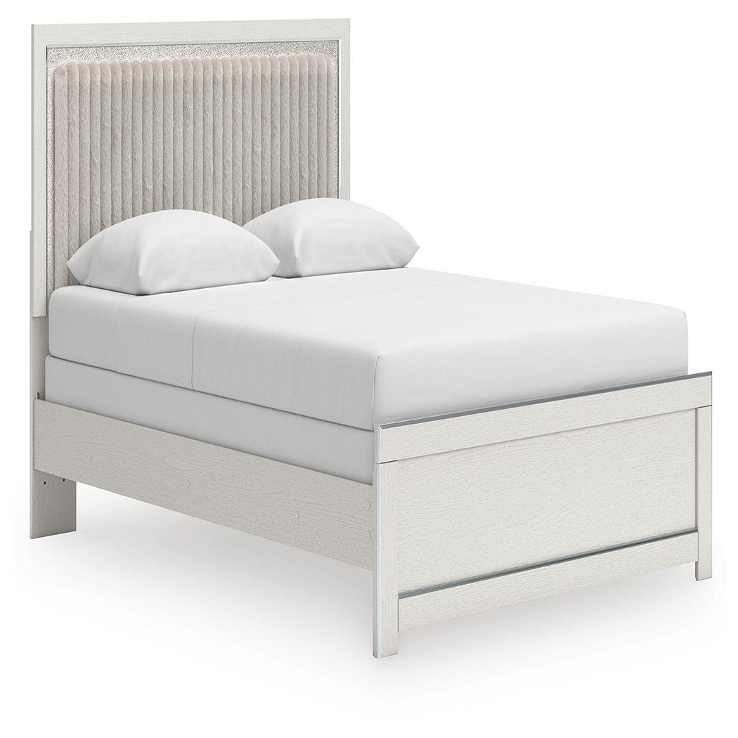 Zuraleus Queen Upholstered Panel Bed, Dresser and Mirror (PCB3381-SI) - Image 10