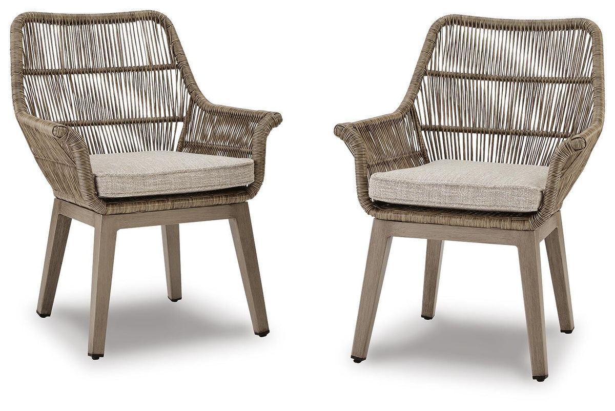 Beach Front Arm Chair with Cushion (Set of 2) (P399-SI)