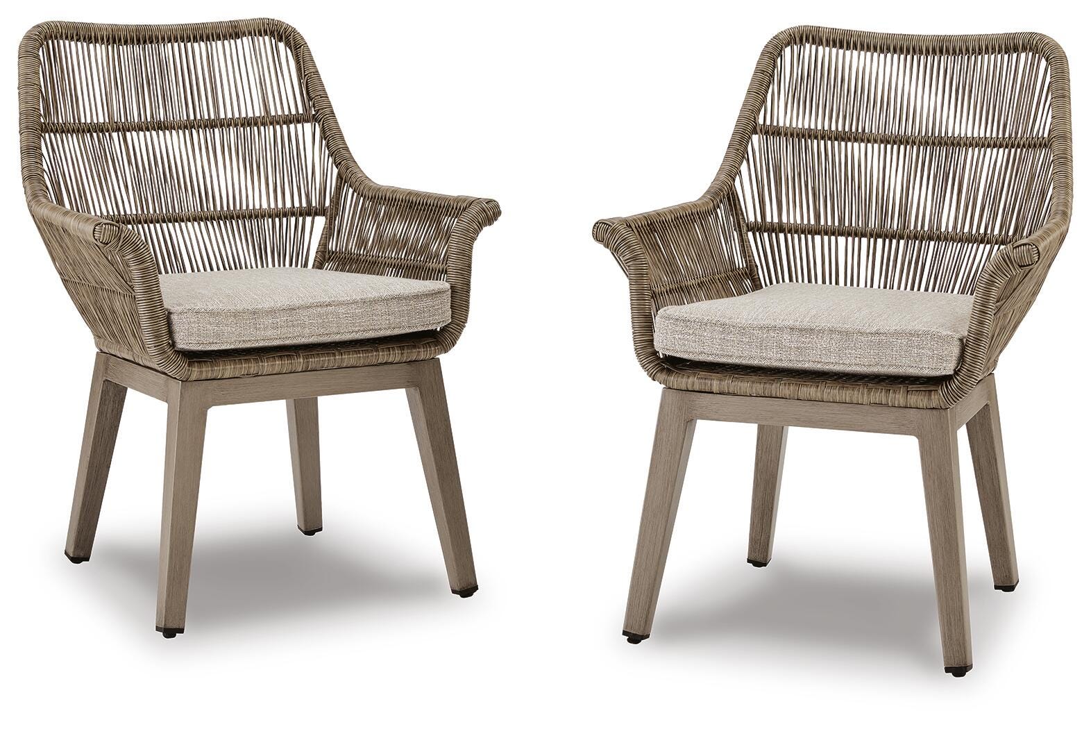 Beach Front Arm Chair with Cushion (Set of 2) (P399-SI)