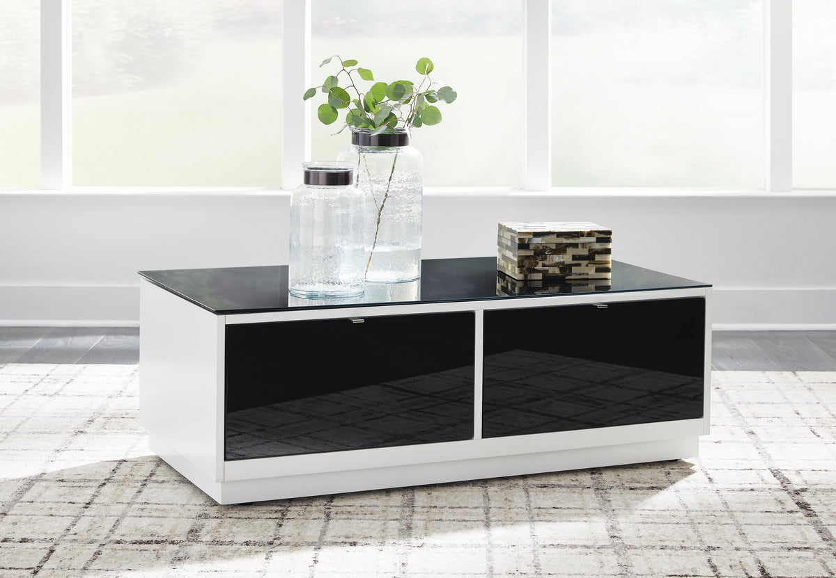 Gardoni Coffee Table and 2 Chairside End Tables - White/Black  (T756-SI) - Image 13