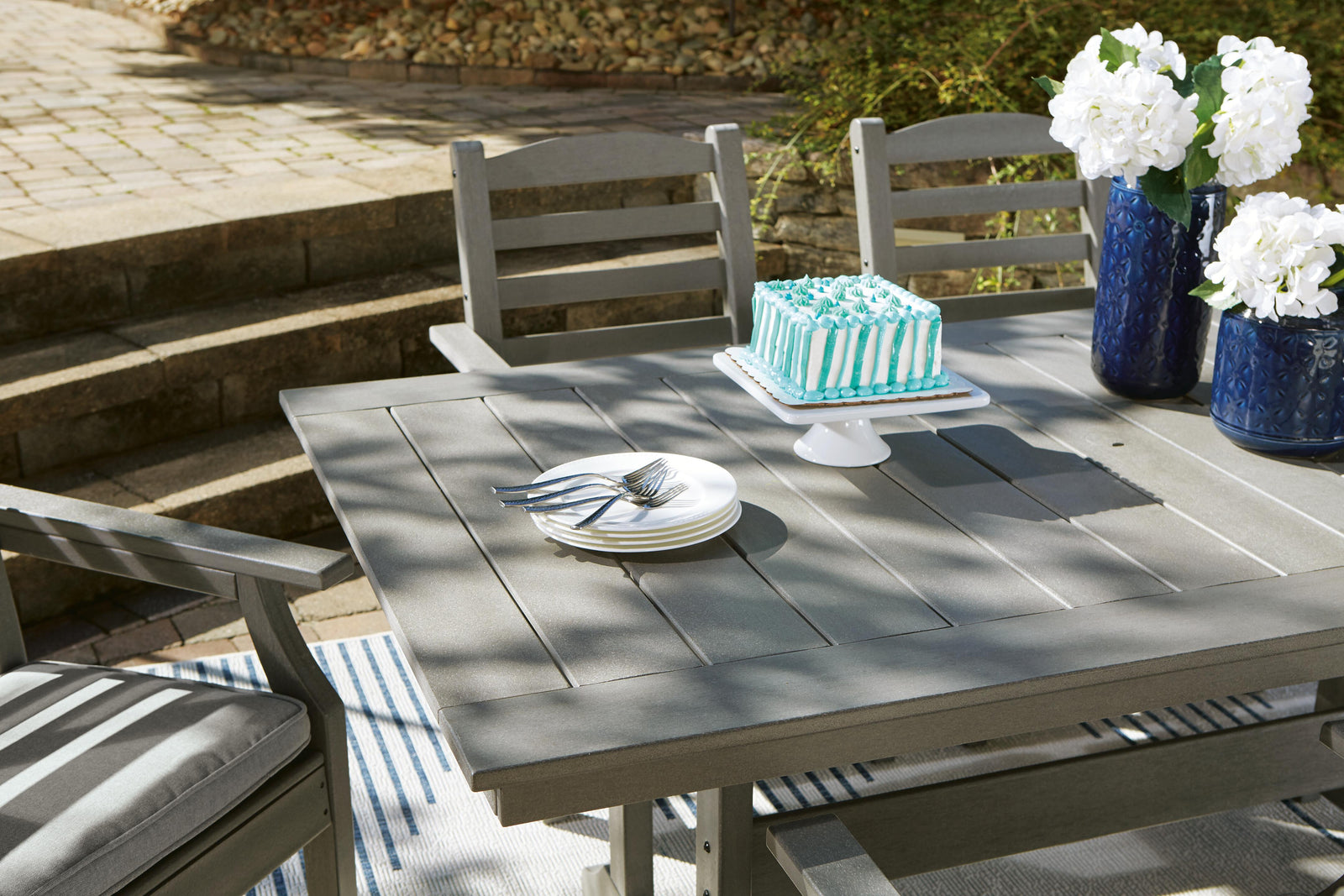 Visola Outdoor Dining Table with 4 Chairs (P802-SI) - Image 11