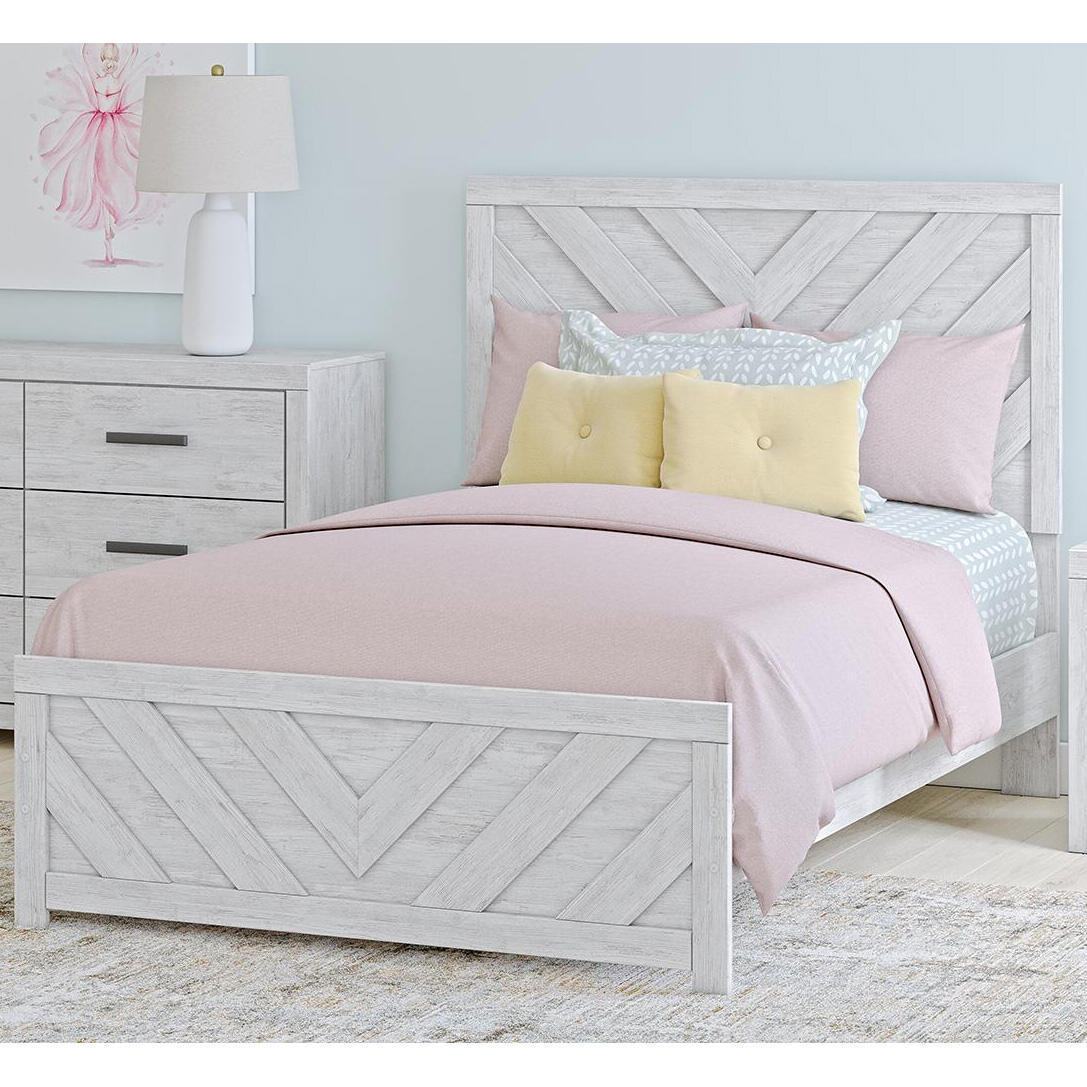 Cayboni Panel Bed (Youth) - Whitewash  (B3788-SI) - Image 8