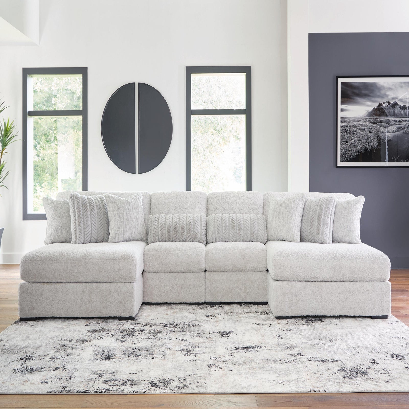 Cuddle Plush 4-Piece Sectional with Chaise (PC59106-SI) - Image 2