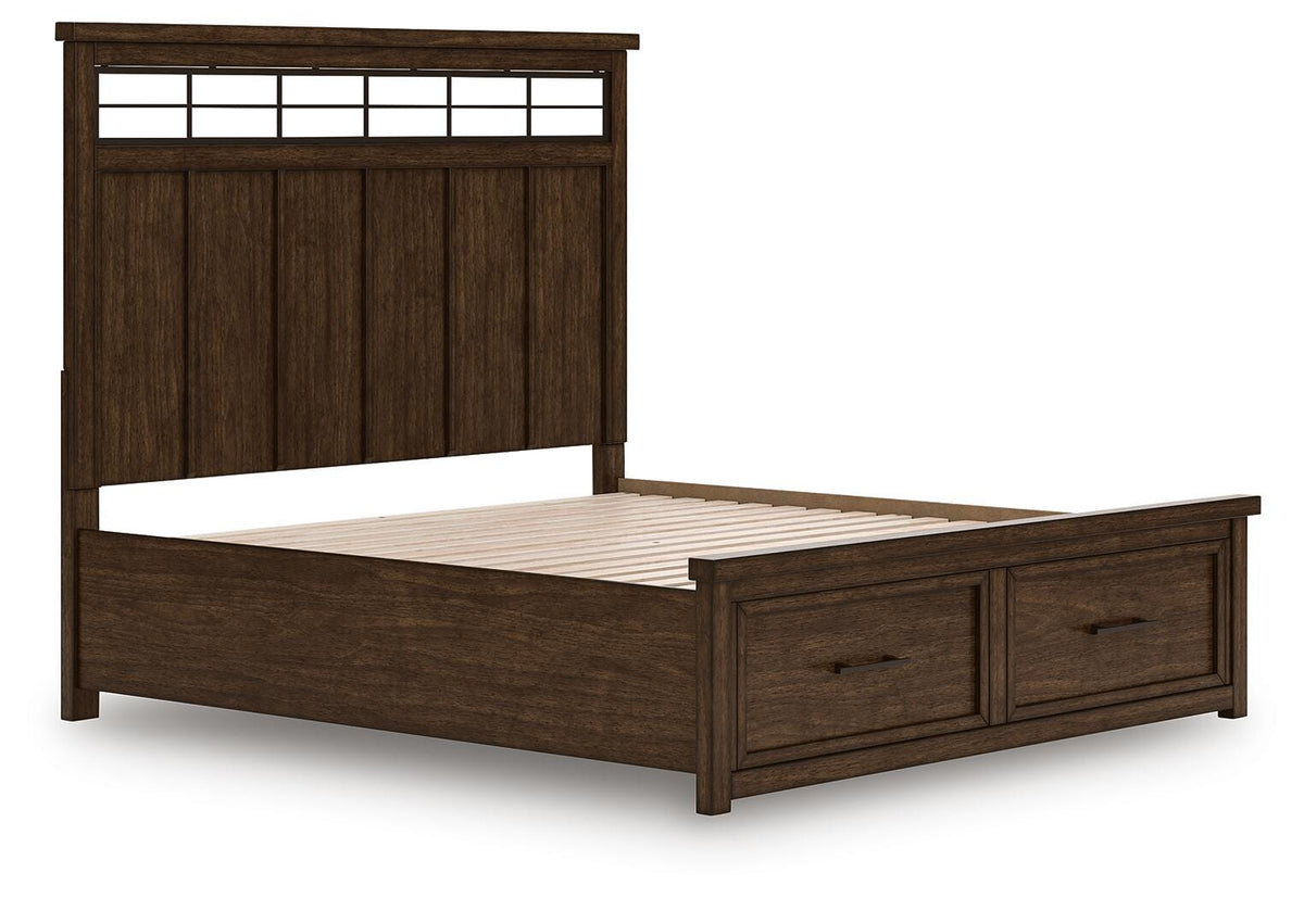 Taffenbrook Panel Storage Bed - Medium Brown  (B849-SI) - Image 4