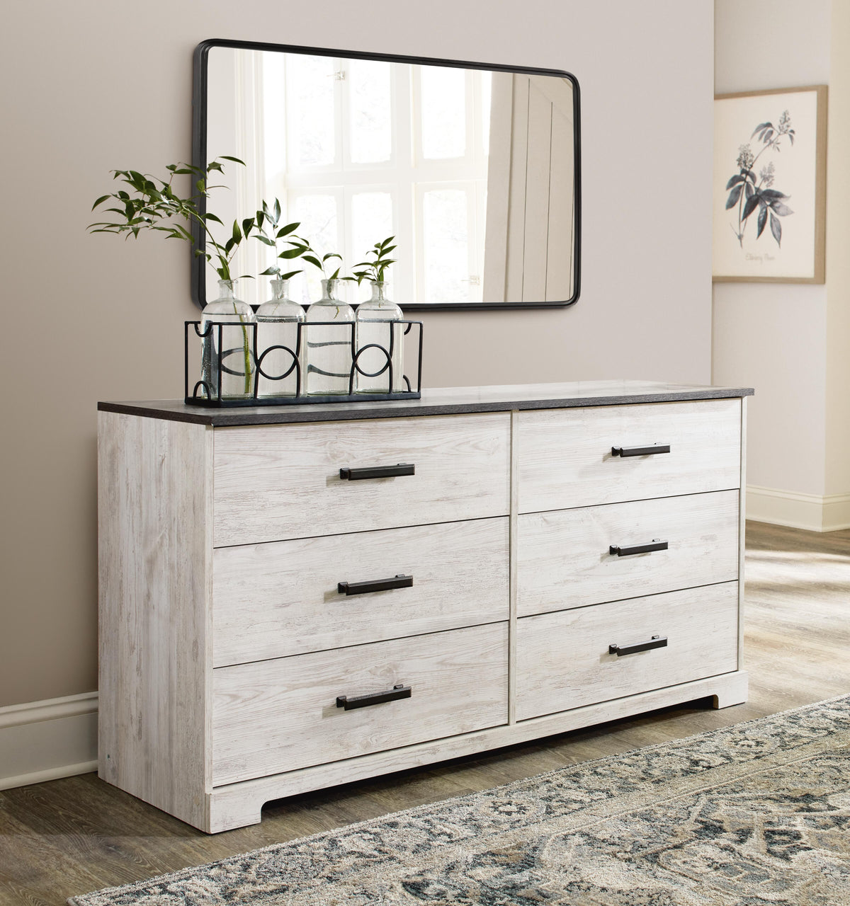 Shawburn Dresser - Whitewash/Charcoal Gray  (EB4121-SI) - Image 7