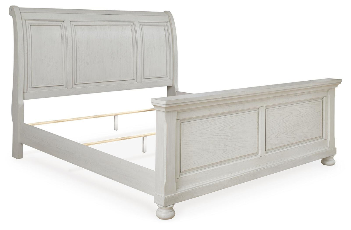 Robbinsdale Sleigh Bed, Dresser and Mirror - Antique White  (B742-SI) - Image 6