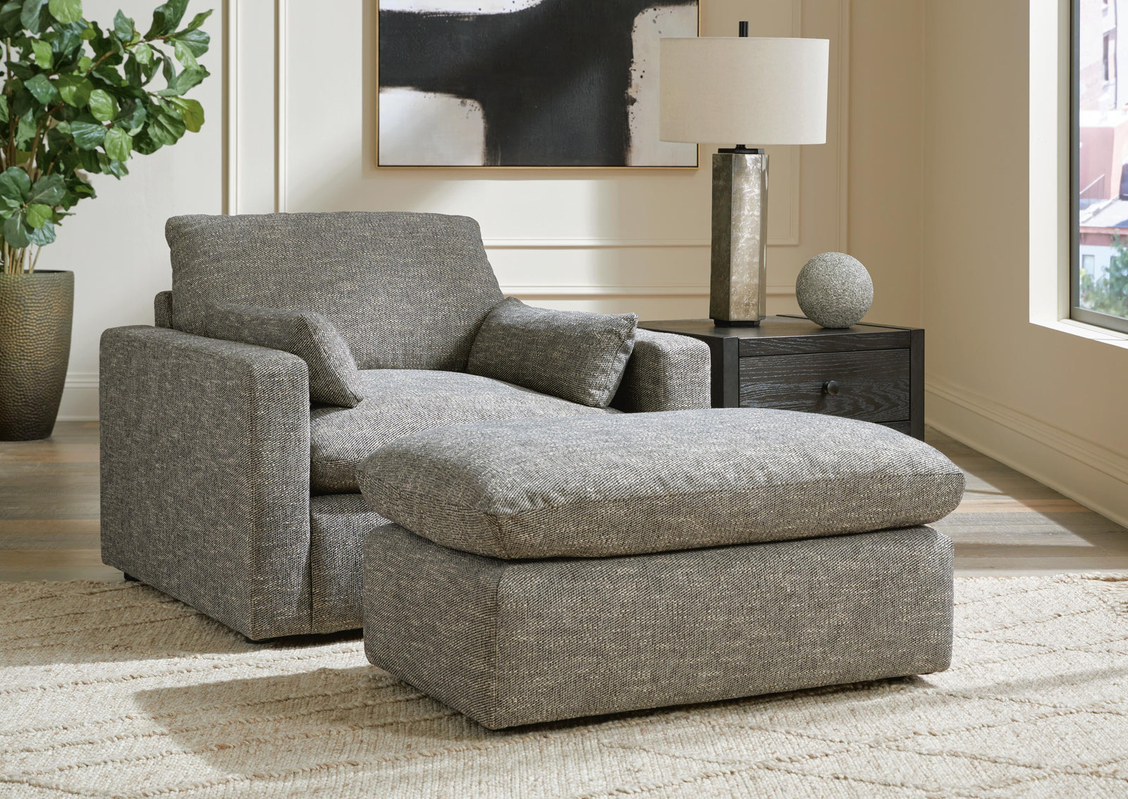 Dramatic Oversized Chair and Ottoman (11702-SI) - Image 10