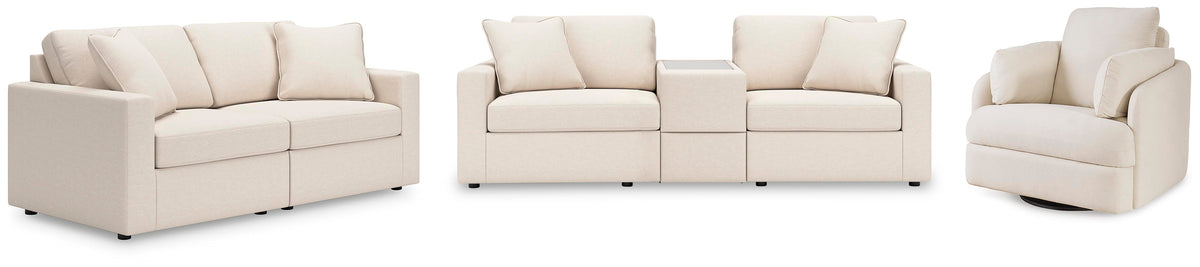 Modmax 3-Piece Sectional Sofa, 2-Piece Sectional Loveseat and Swivel Glider Recliner (92103-SI)