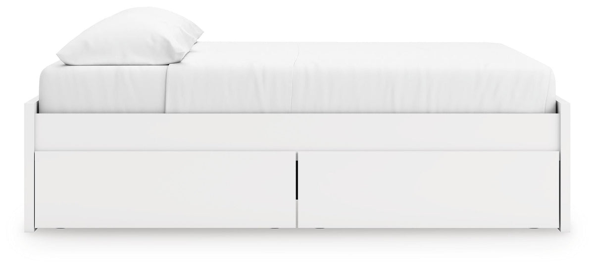 Onita Platform Bed with 2 Side Storage - White  (EB9630-SI) - Image 6