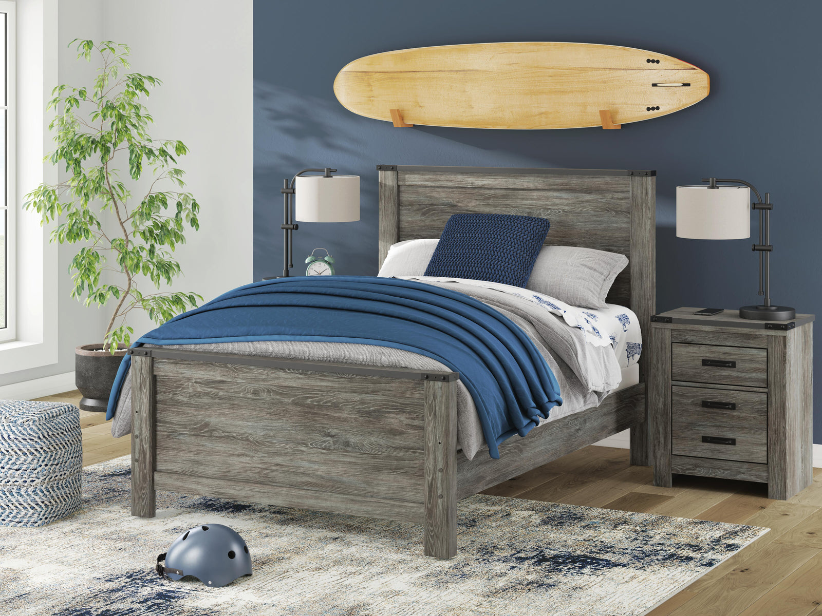 Frandern Panel Bed, Dresser and Mirror (B4480-SI) - Image 18