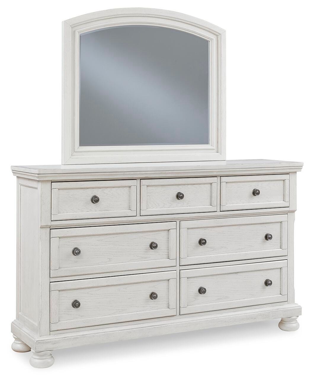 Robbinsdale Dresser and Mirror - Antique White  (B742-SI)