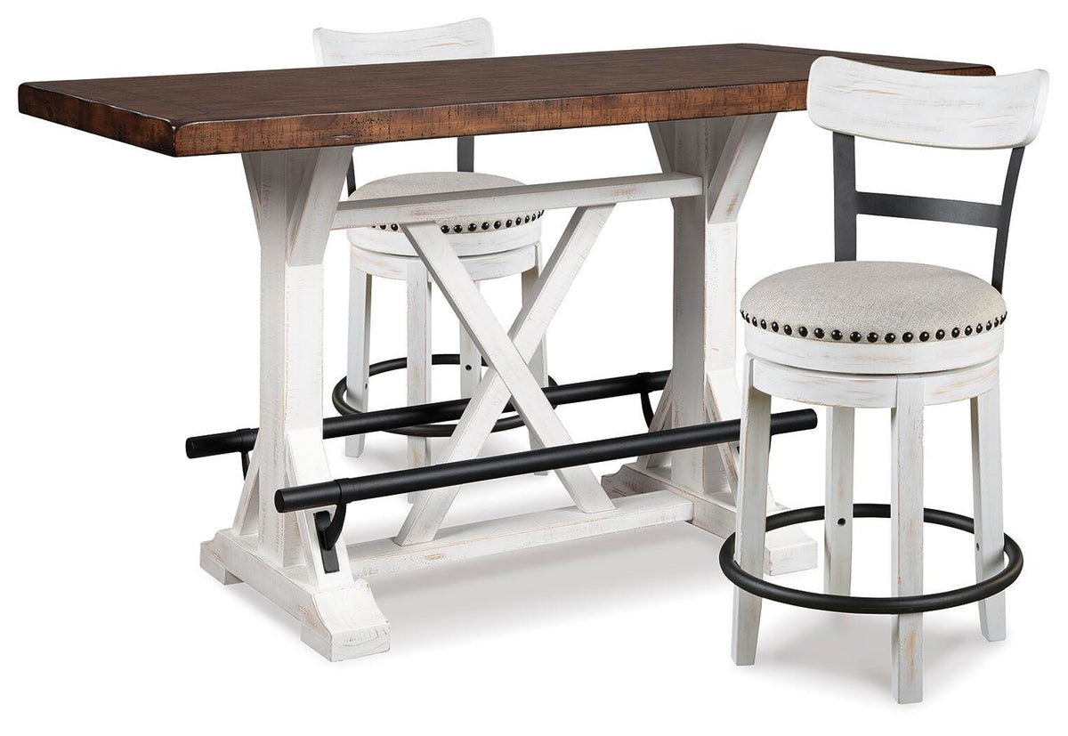 Valebeck Counter Height Dining Table and 2 Barstools (D546-SI)