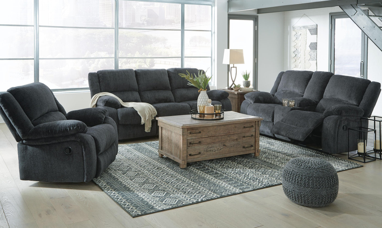 Draycoll Reclining Sofa, Loveseat and Recliner (76504-SI) - Image 3