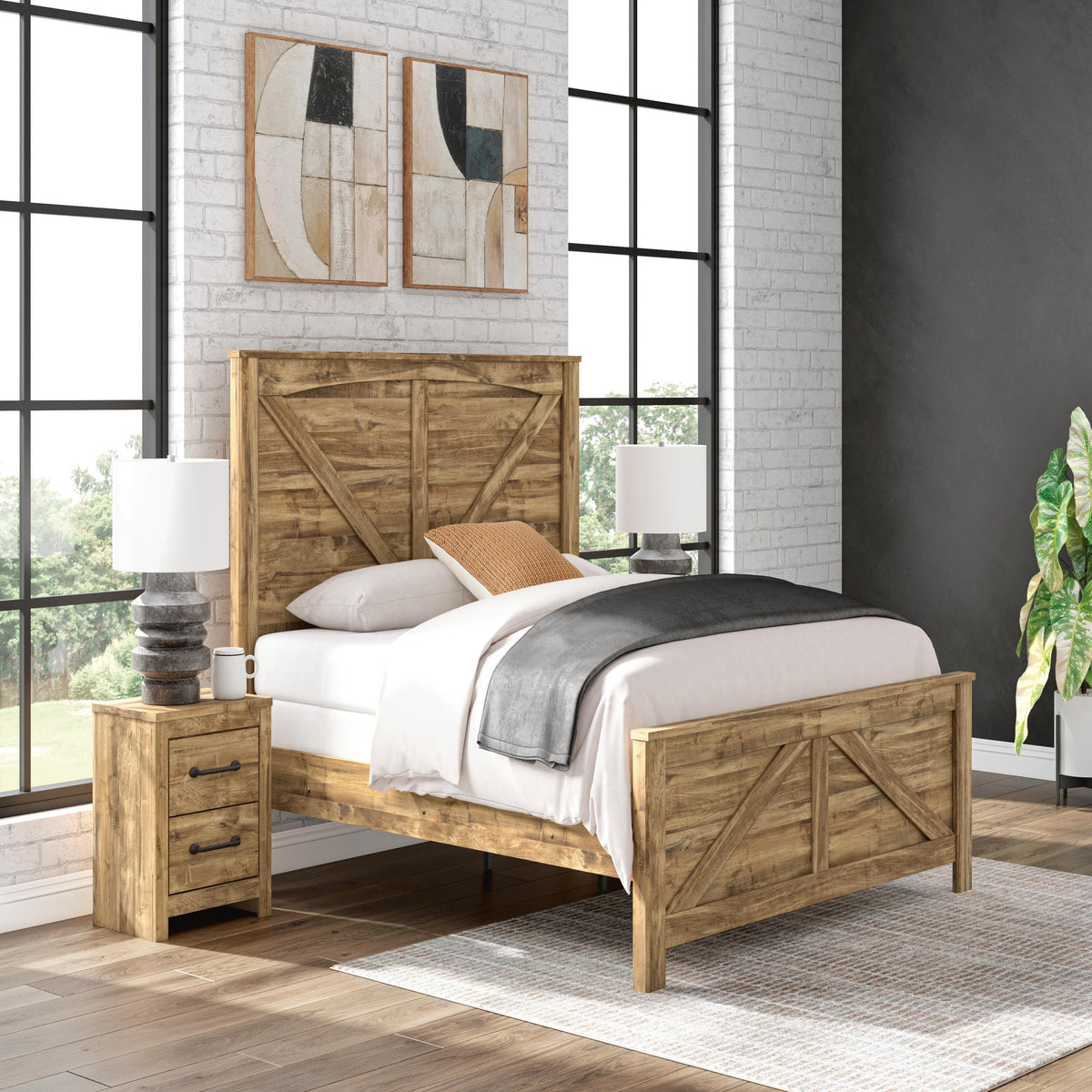 Maystonna King Crossbuck Panel Bed (PCB1580-SI) - Image 8