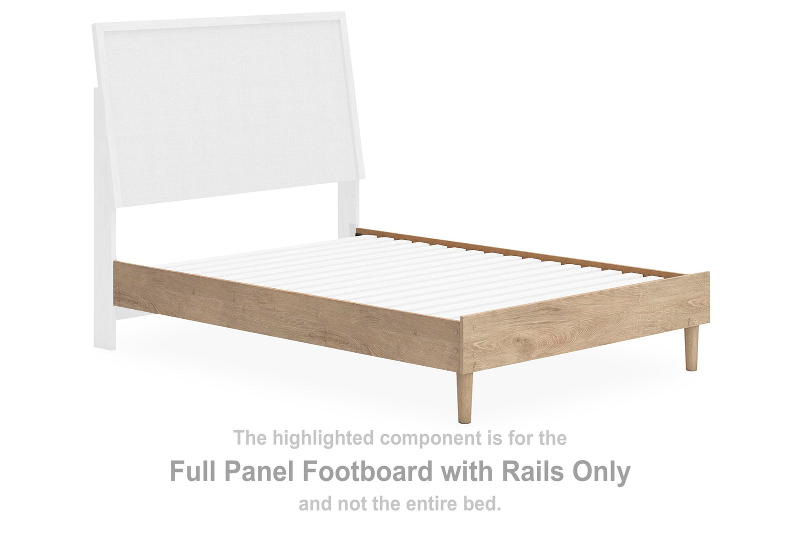 Cielden Panel Footboard with Rails - Tan  (B1199-SI) - Image 4