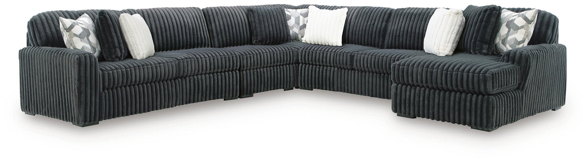 Midnight-Madness 5-Piece Sectional with Chaise (98105-SI)