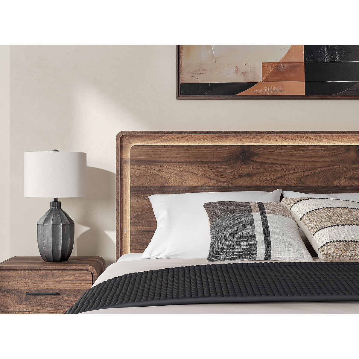 Fortlorn King Panel Bed, Dresser and Nightstand (PCB386-SI) - Image 31