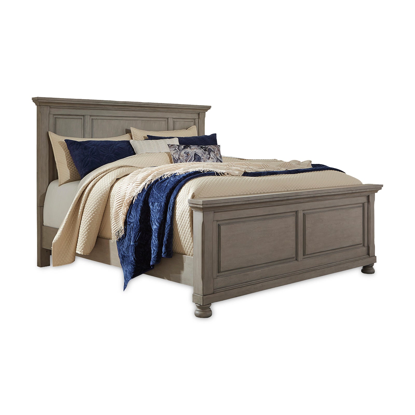 Lettner Panel Bed and 2 Nightstands (B733-SI) - Image 2