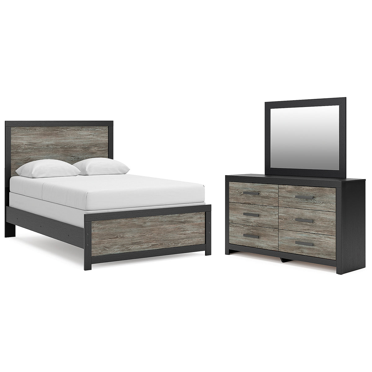 Broachmyn Full Panel Bed, Dresser and Mirror (PCB1118-SI)