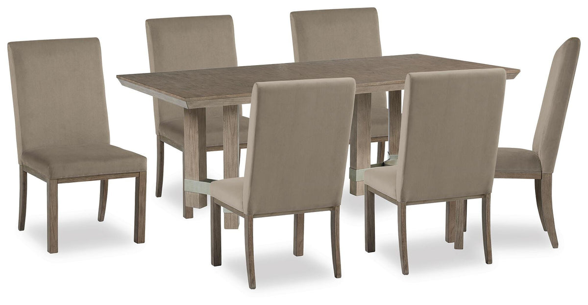 Chrestner Dining Table and 6 Chairs (D983-SI)