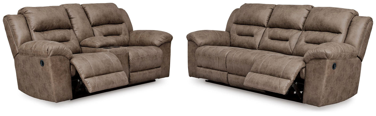 Stoneland Reclining Sofa and Power Reclining Loveseat (39905-SI)