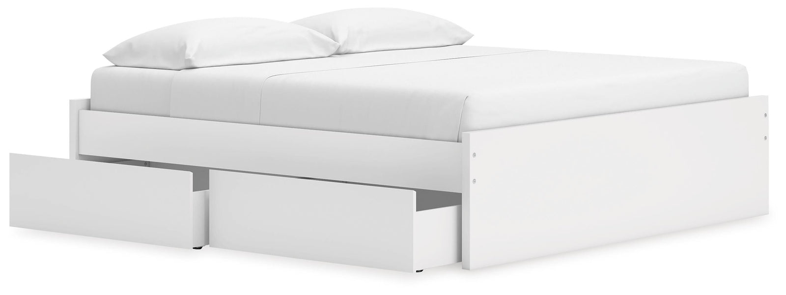 Onita Platform Bed with 2 Side Storage - White  (EB9630-SI) - Image 2