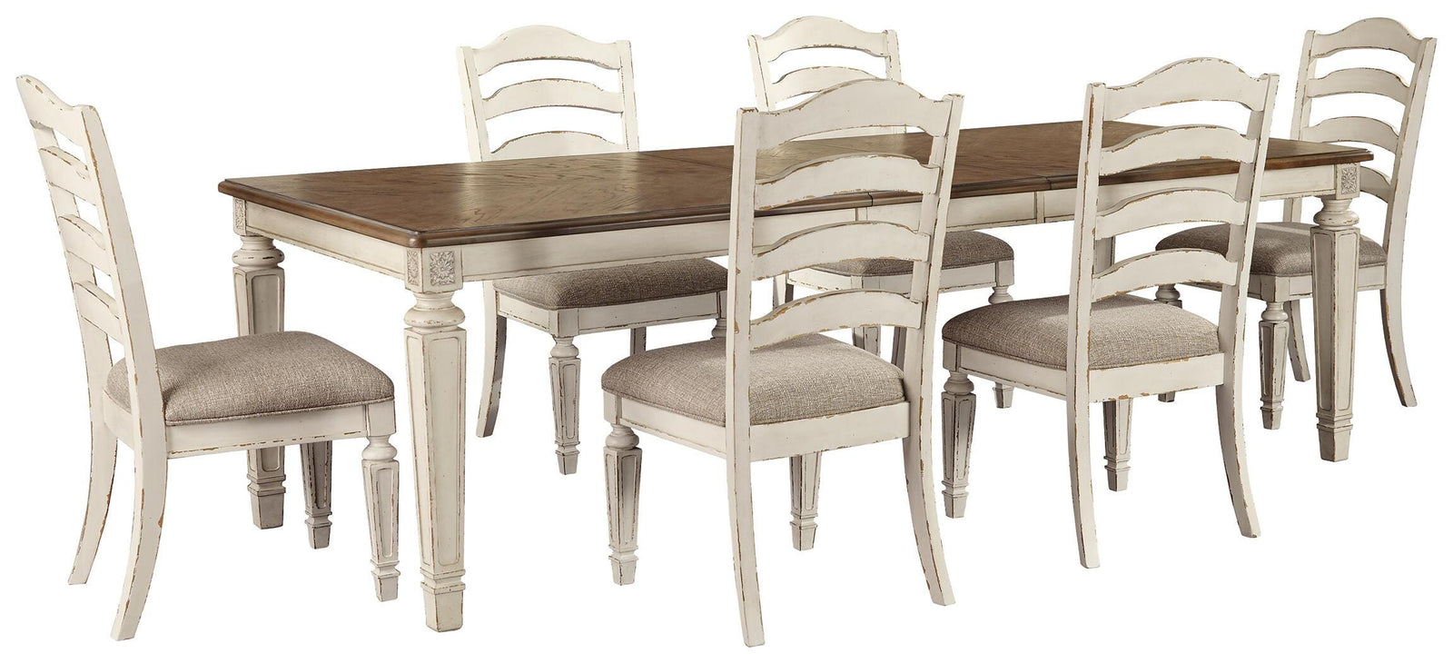 Realyn Extension Dining Table and 6 Chairs (D743-SI)