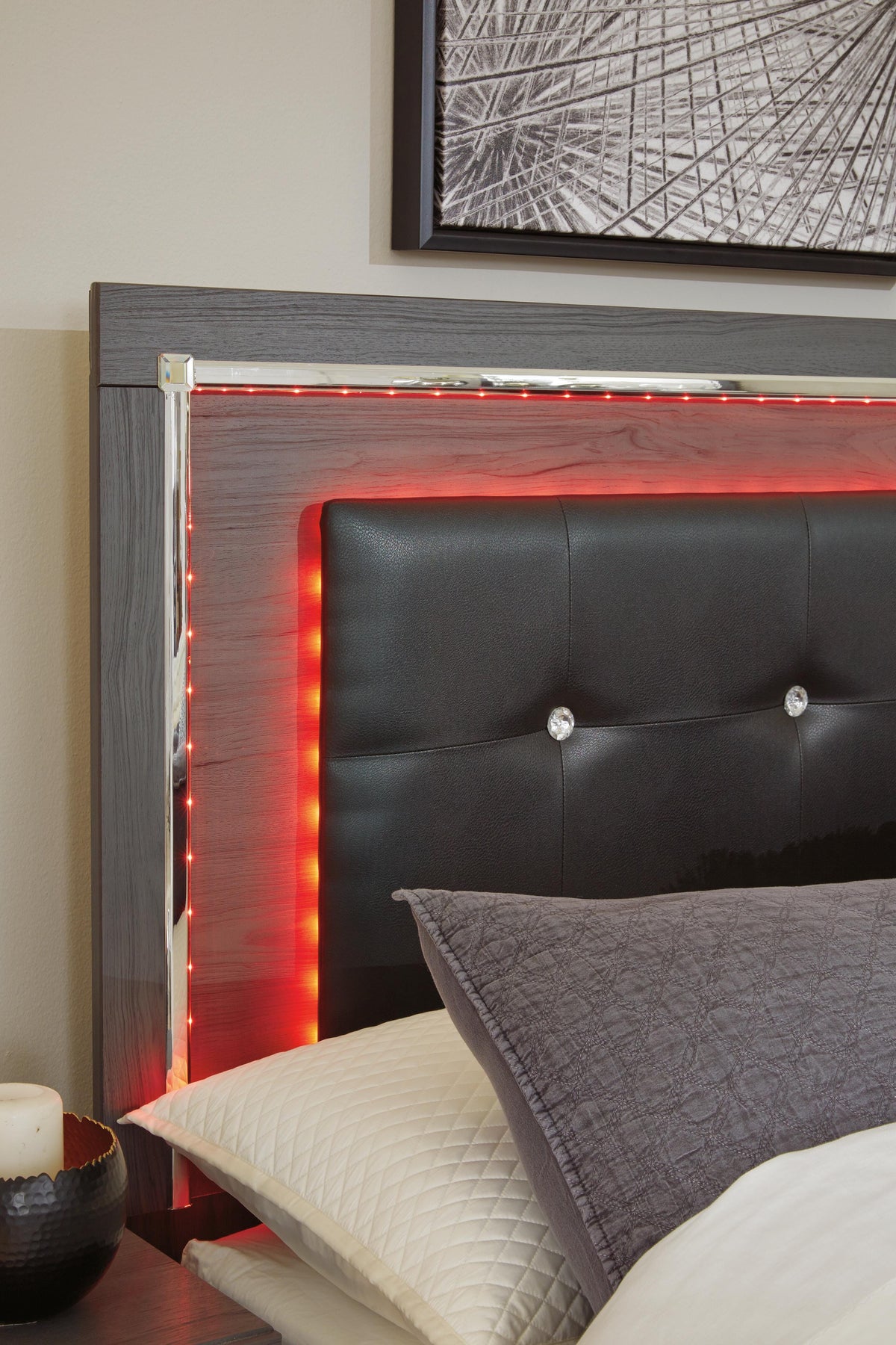 Lodanna Upholstered Panel Headboard - Gray  (B214-SI) - Image 5