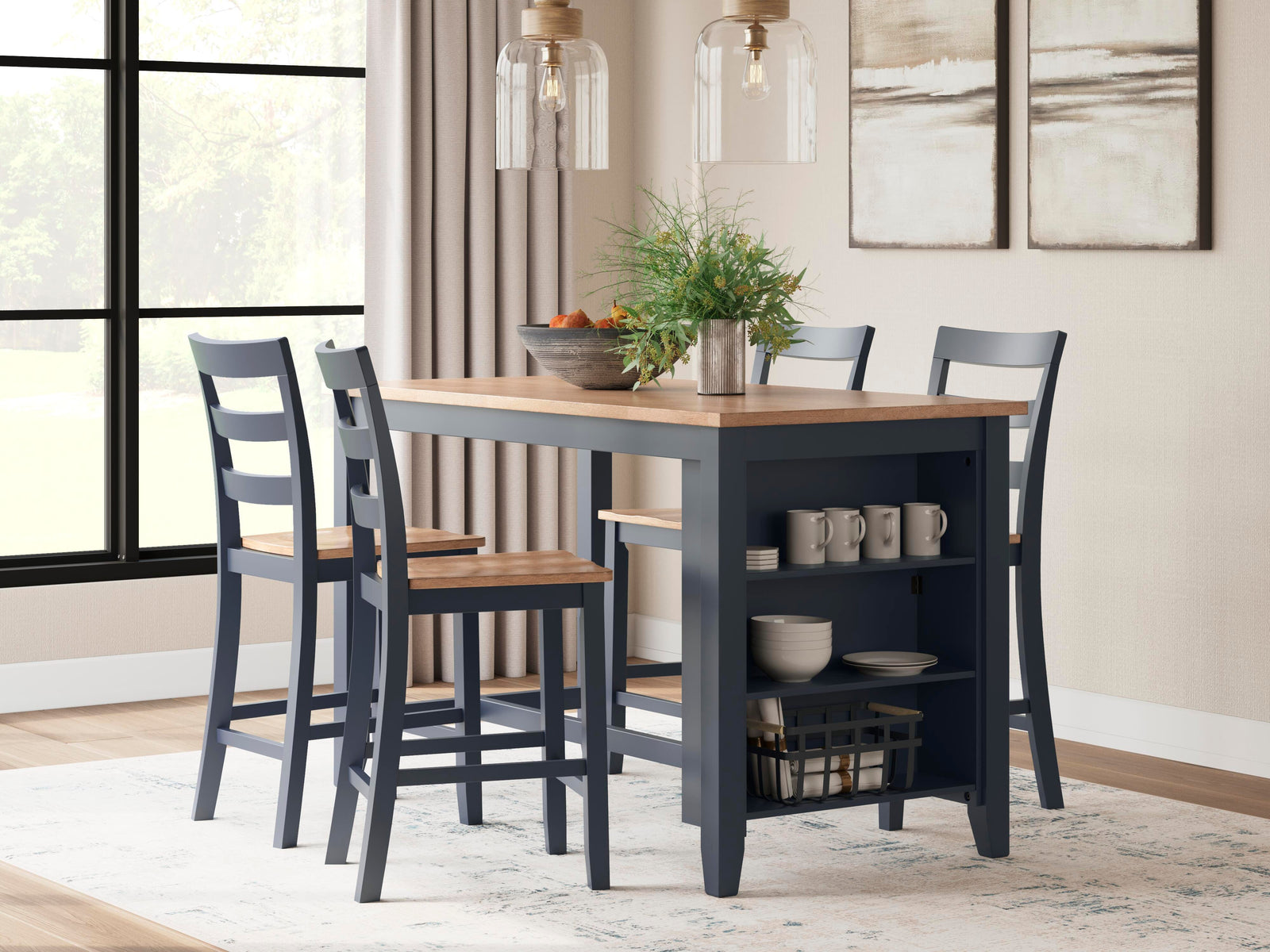 Gesthaven Counter Height Dining Table and 4 Barstools (D399-SI) - Image 4