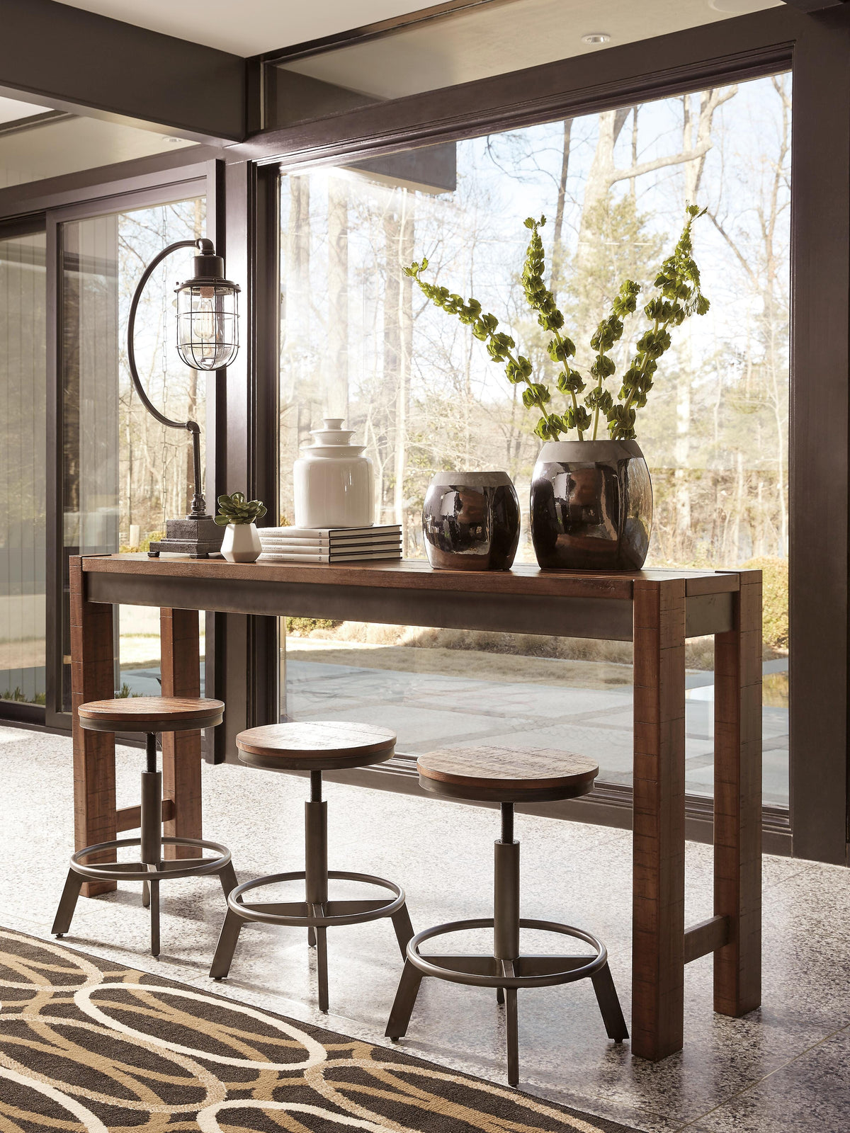 Torjin Counter Height Dining Table with 4 Barstools (D440-SI) - Image 3