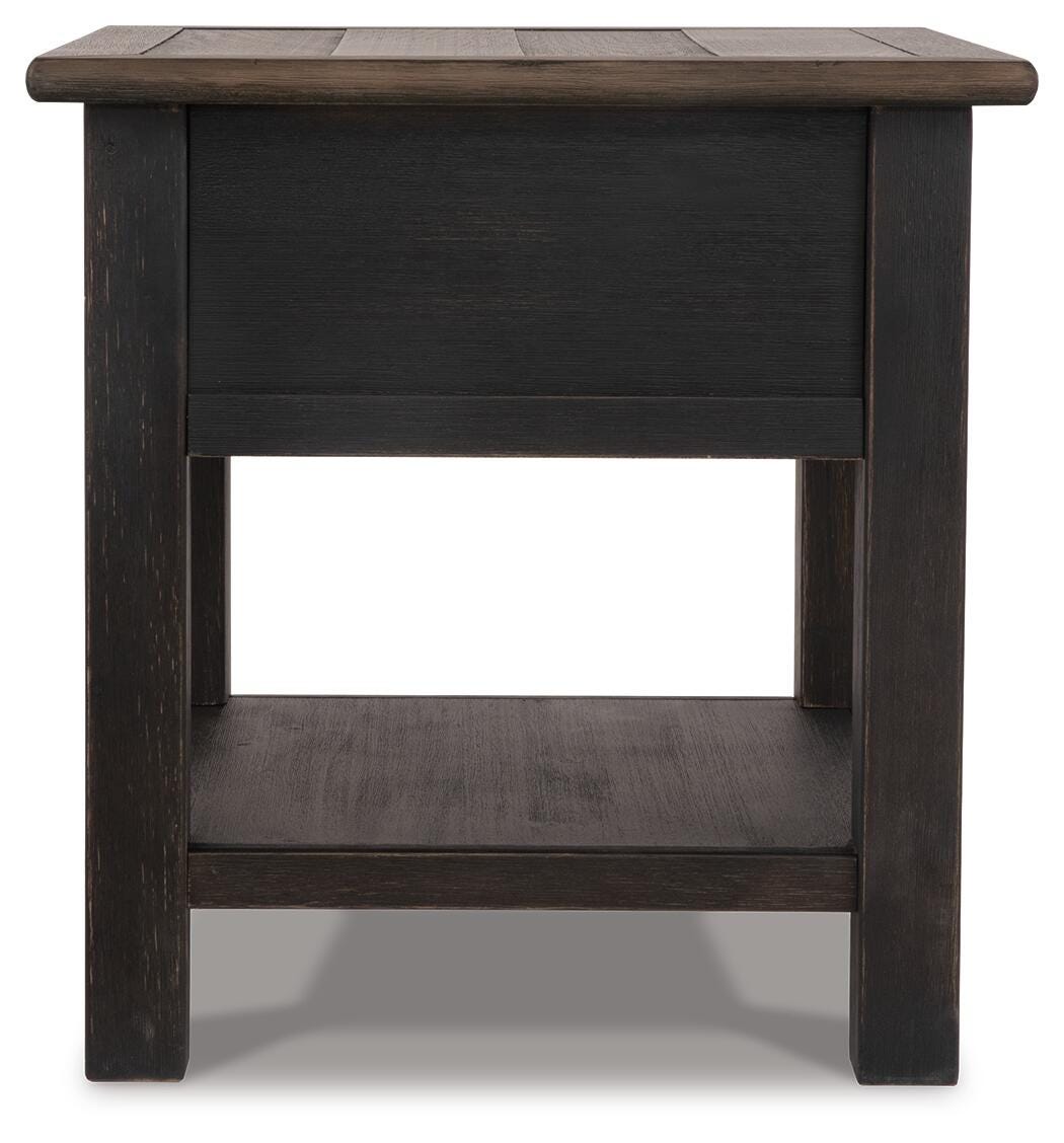 Tyler Creek Coffee Table and 2 End Tables with Console - Grayish Brown/Black  (T736-SI) - Image 7