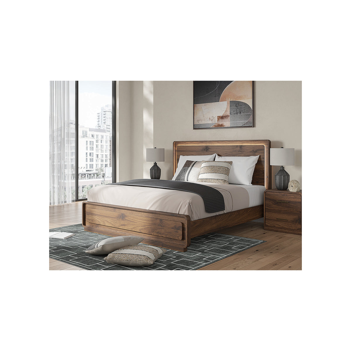 Fortlorn King Panel Bed, Dresser and Nightstand (PCB386-SI) - Image 26