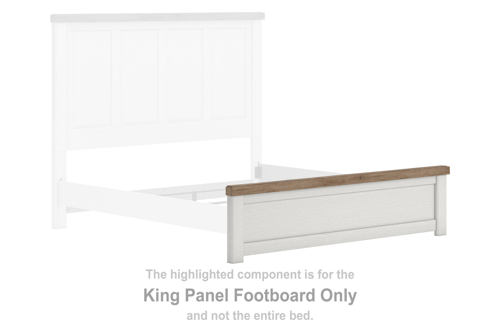 Savonport Panel Footboard - White/Brown  (B4615-SI) - Image 3