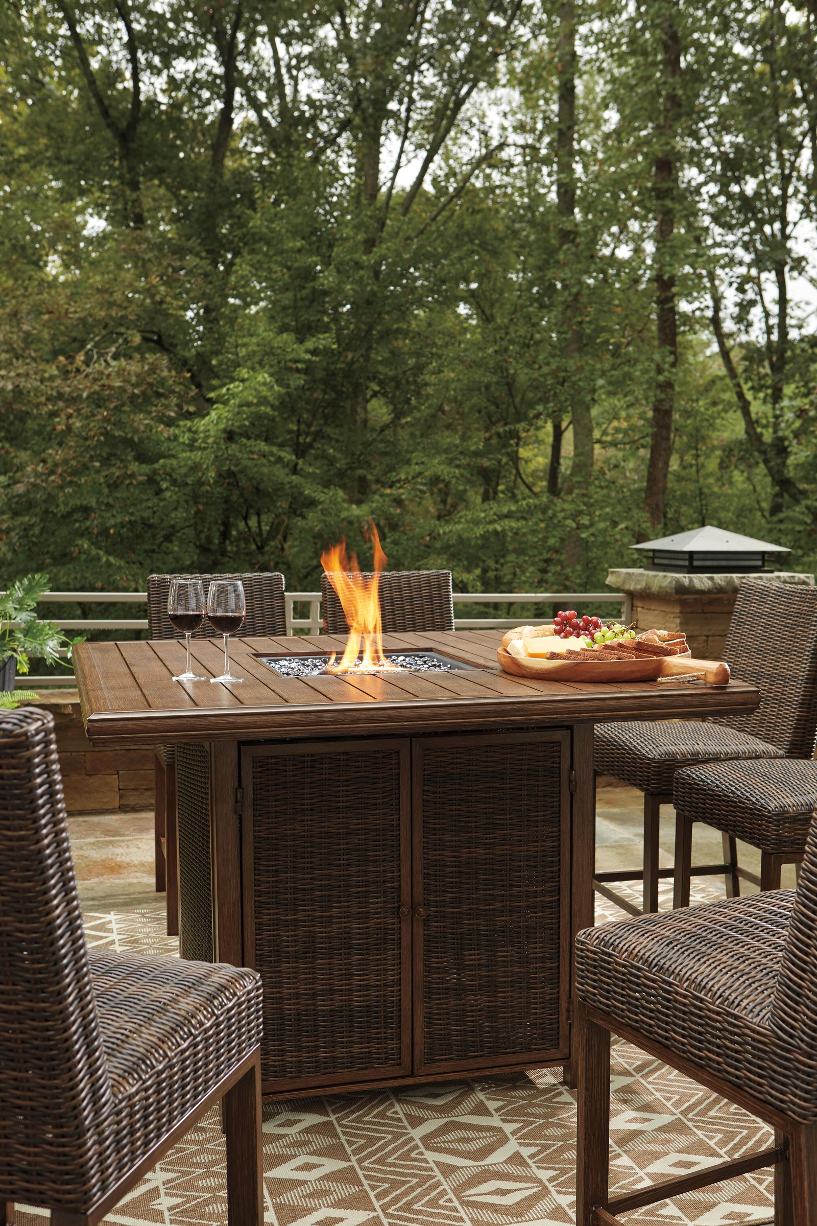 Paradise Trail Outdoor Counter Height Dining Table with 6 Barstools (P750-SI) - Image 12
