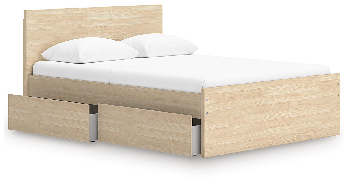 Onita Panel Platform Bed with 2 Side Storage (Youth) - Natural  (EB9632-SI) - Image 2