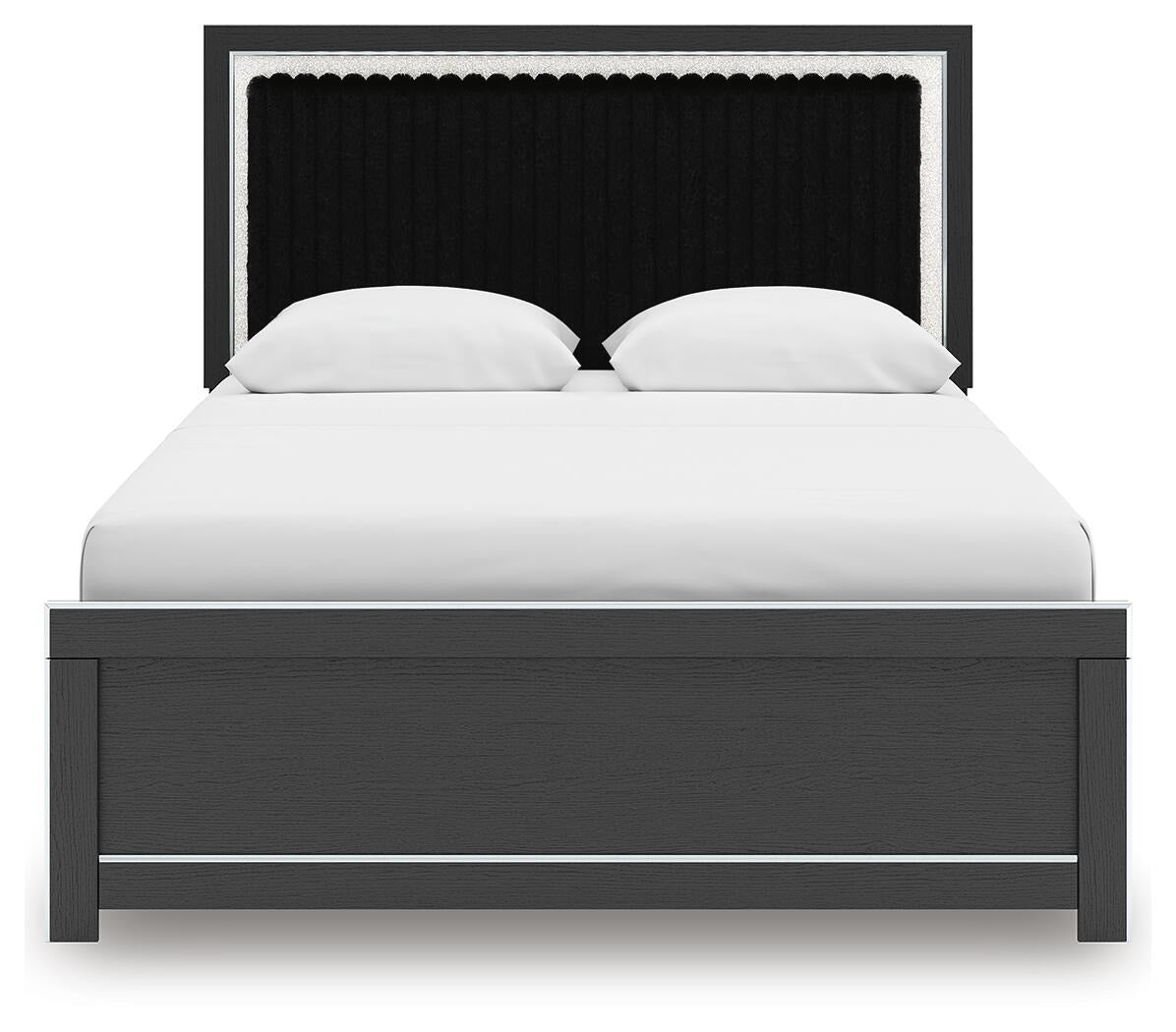 Zuraleus Queen Upholstered Panel Platform Bed, Dresser and Mirror (PCB3380-SI) - Image 9