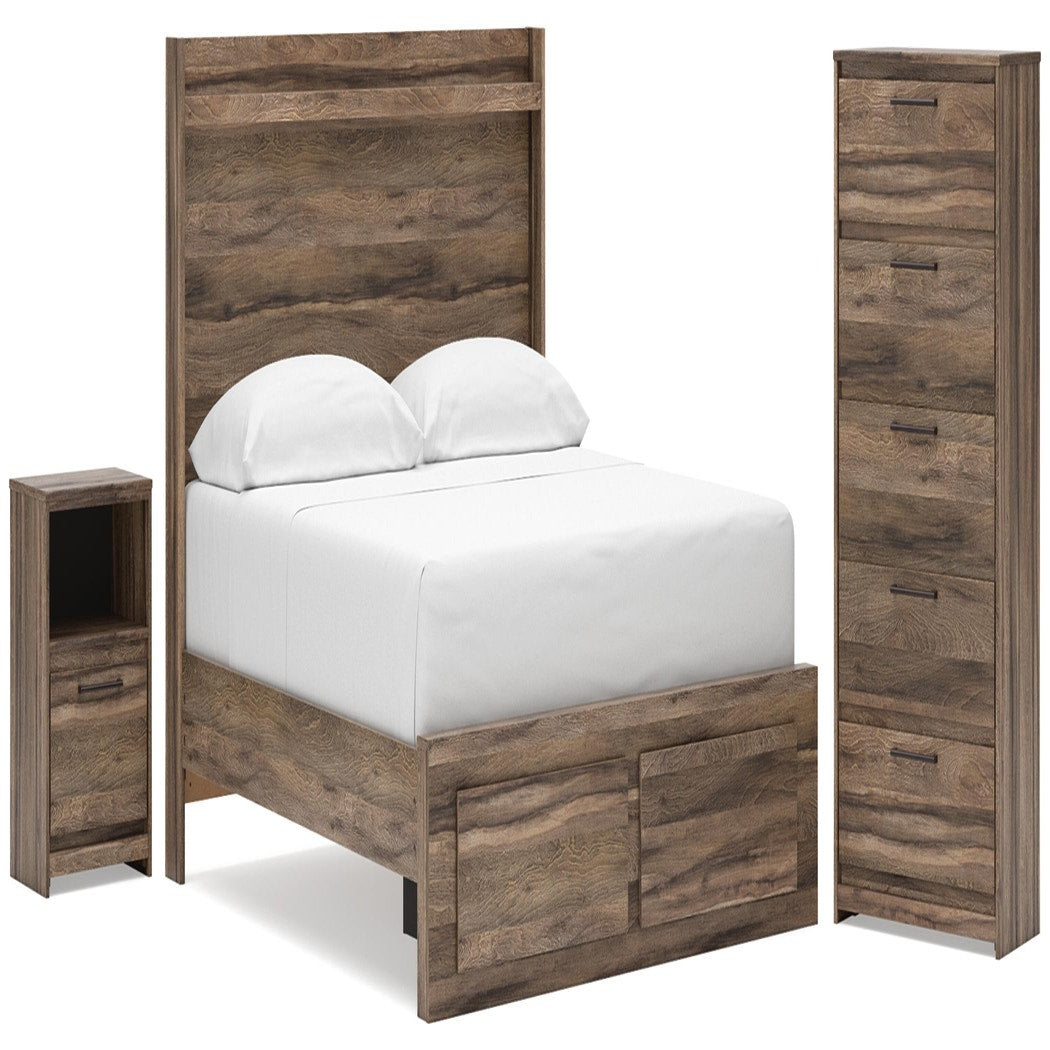 Elbrim King Panel Storage Bed, Chest and Nightstand (PCB2005-SI)