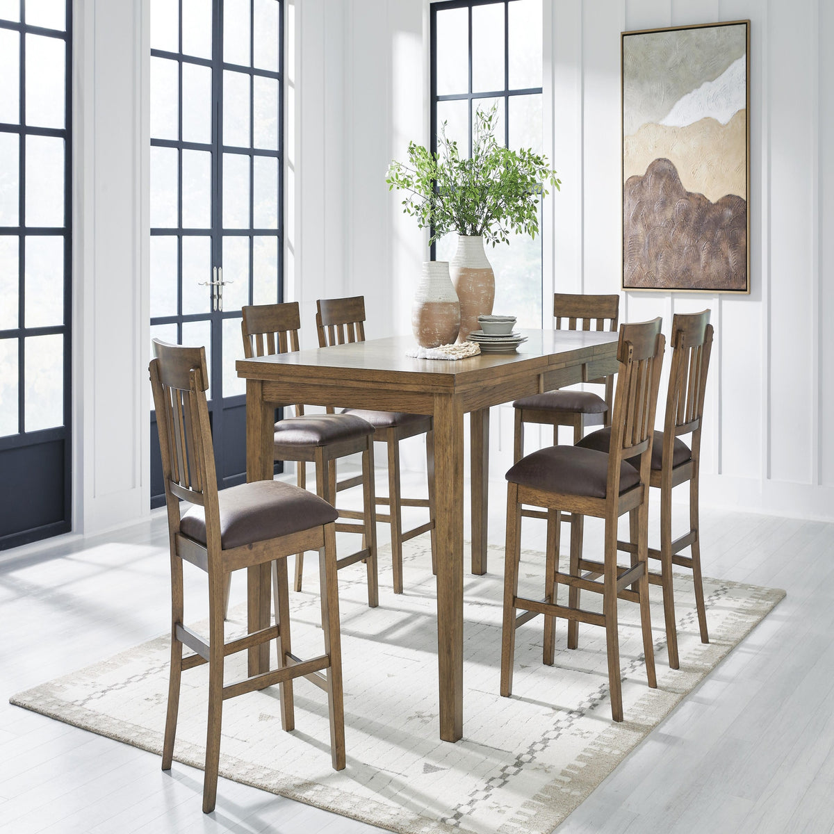 Urbinforte Counter Height Extension Dining Table and 6 Barstools (PCD592-SI) - Image 10