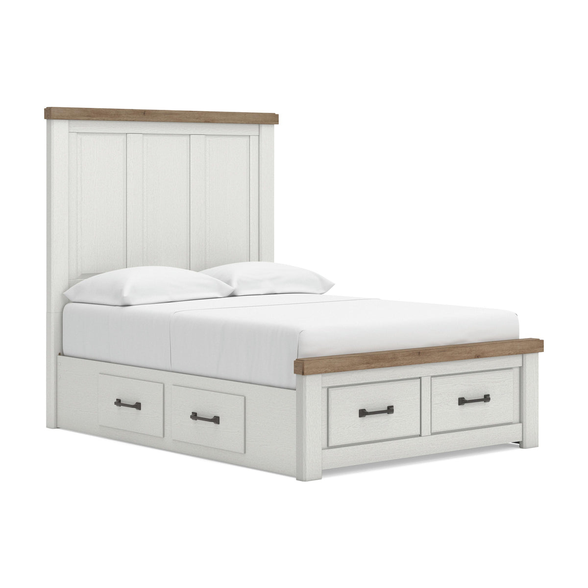 Savonport Full Panel Storage Bed (Youth) - White/Brown  (B4615-SI)